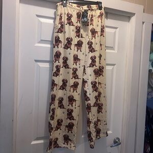 NWT. Comfies Light yellow dachshund pajama pants